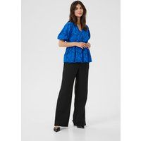Bestickte Baumwollbluse mit Puffärmeln