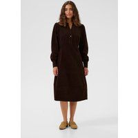 A-Linien-Midikleid aus Rippbaumwolle