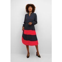 Elegantes Gestreiftes Plissee-Midikleid