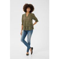 Locker geschnittene Spitzenbluse mit Blumenmuster