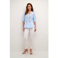 Locker geschnittene Lochspitzen-Bluse
