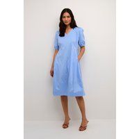 V-Ausschnitt Midikleid mit Puffärmeln