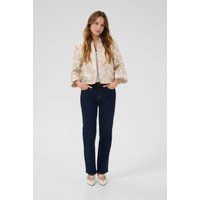 Kurze Jacquard-Jacke mit Blumenmuster