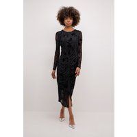 Florales Mesh-Midikleid mit Raffung