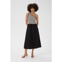 Gestreiftes Midi-Einschulterkleid