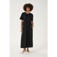 Kurzarm-Maxikleid mit asymmetrischer Naht