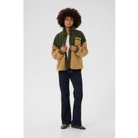 Übergroße Colorblock-Sherpa-Fleecejacke