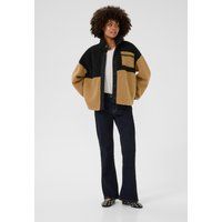 Oversized Sherpa-Jacke in Color-Block