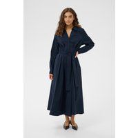 Elegantes Midi-Hemdblusenkleid mit Gürtel