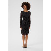 Figurbetontes Mesh-Kleid mit floraler Raffung