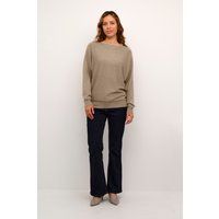 Lockerer Strickpullover mit U-Boot-Ausschnitt