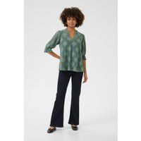 V-Ausschnitt Bluse mit Lochstickerei