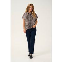 Oversize-Baumwollhemd mit Leopardenmuster
