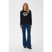 Langarmshirt mit Leoparden-Lippen-Print