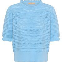 Kurzarm-Strickoberteil mit Lochmuster