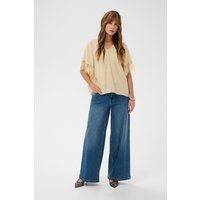 Locker geschnittene Bluse mit Spitzenbesatz