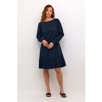 Langarmkleid mit plissiertem Saum