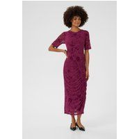 Midikleid aus Mesh mit Raffung