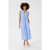 Lockeres gestuftes Rüschen-Midikleid