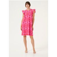 Besticktes Baumwoll-Minikleid in A-Linie