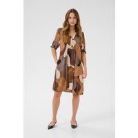 Lockeres Midikleid mit abstraktem Muster