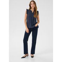 Bestickte ärmellose Bluse mit Volants
