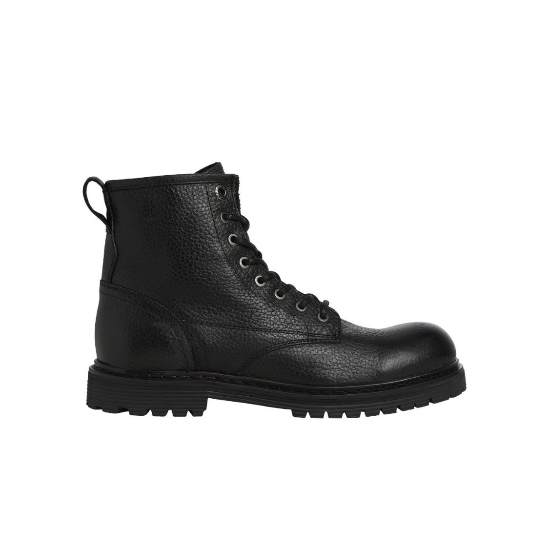 Robuste Schnürstiefel aus genarbtem Leder