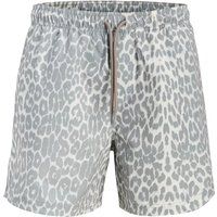 Badeshorts mit Tiermuster und Kordelzug