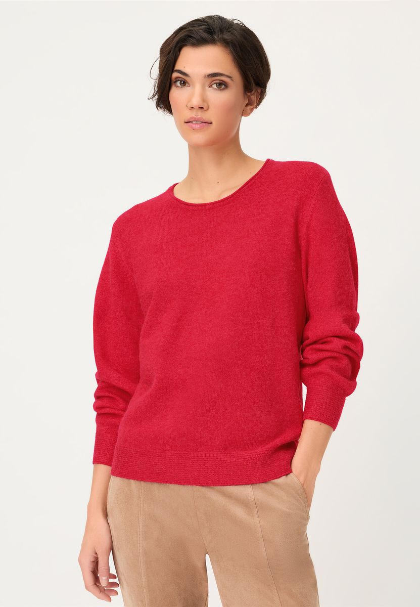 olsen Pullover, Rippbündchen, für Damen, rot, 44