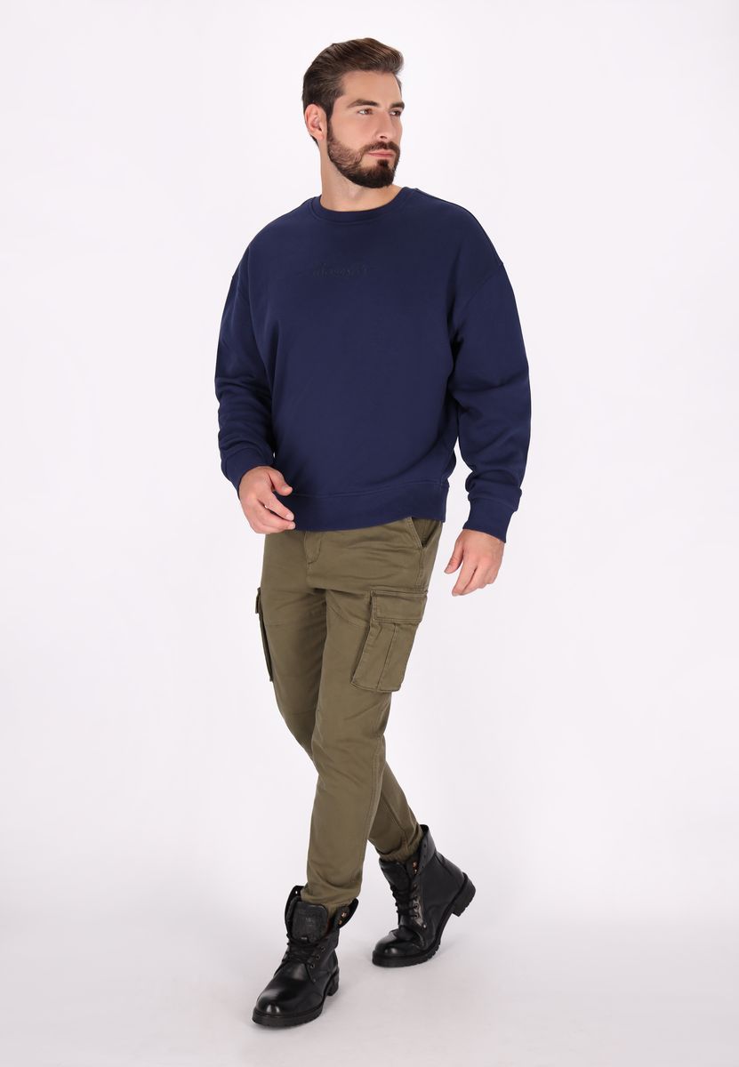 Minimalistisches Crewneck-Sweatshirt mit Stickerei
