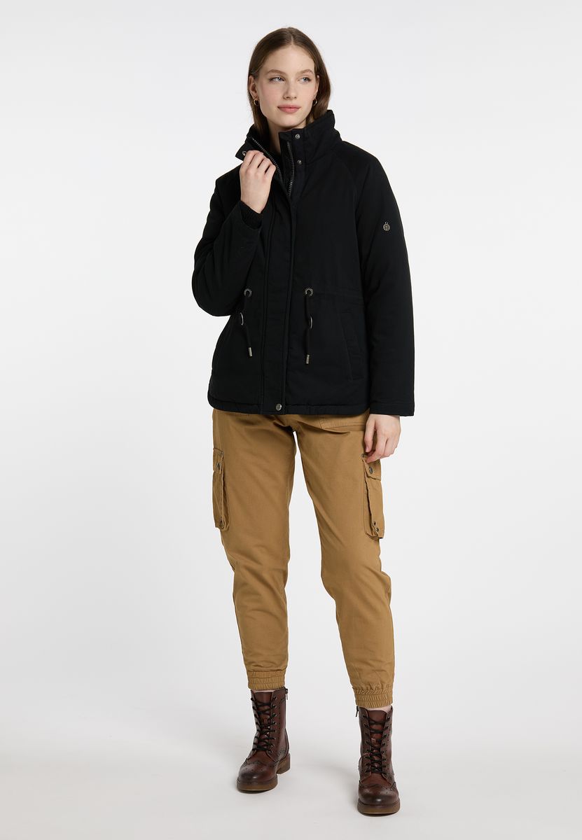 Wattierter Baumwollparka mit Stehkragen