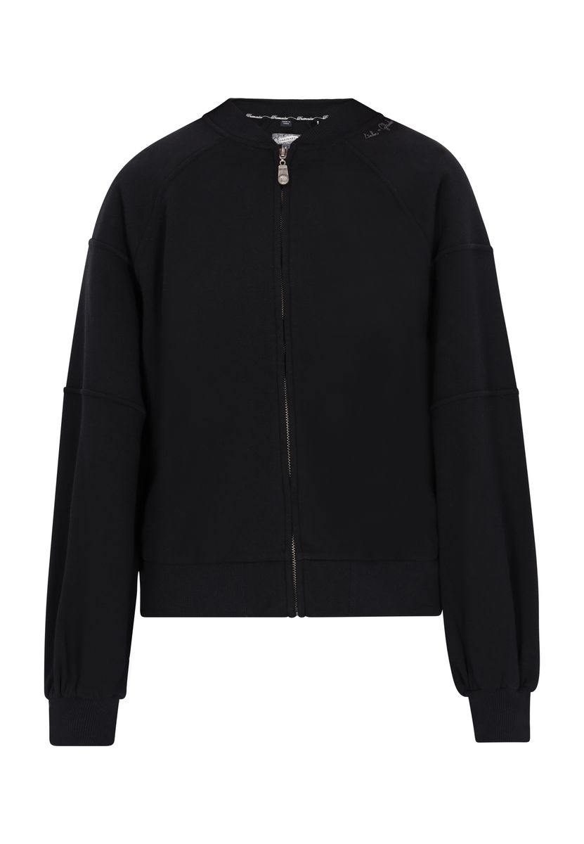 Sweatjacke mit sportlichem Bomberkragen
