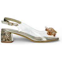 Transparente Slingbacks mit Kristallblume