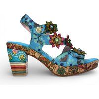 Plateau-Sandalen mit floralen Applikationen