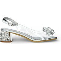 Transparente Slingback-Sandalen mit Kristallverzierung
