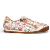 Floraler Leder-Sneaker mit Reißverschluss