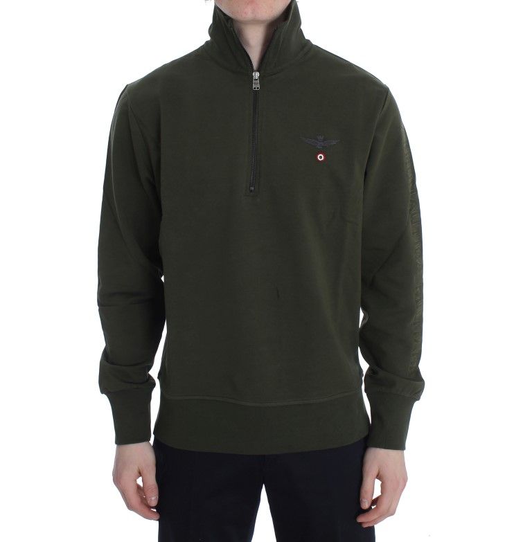 Stretch-Sweatshirt mit halbem Reißverschluss