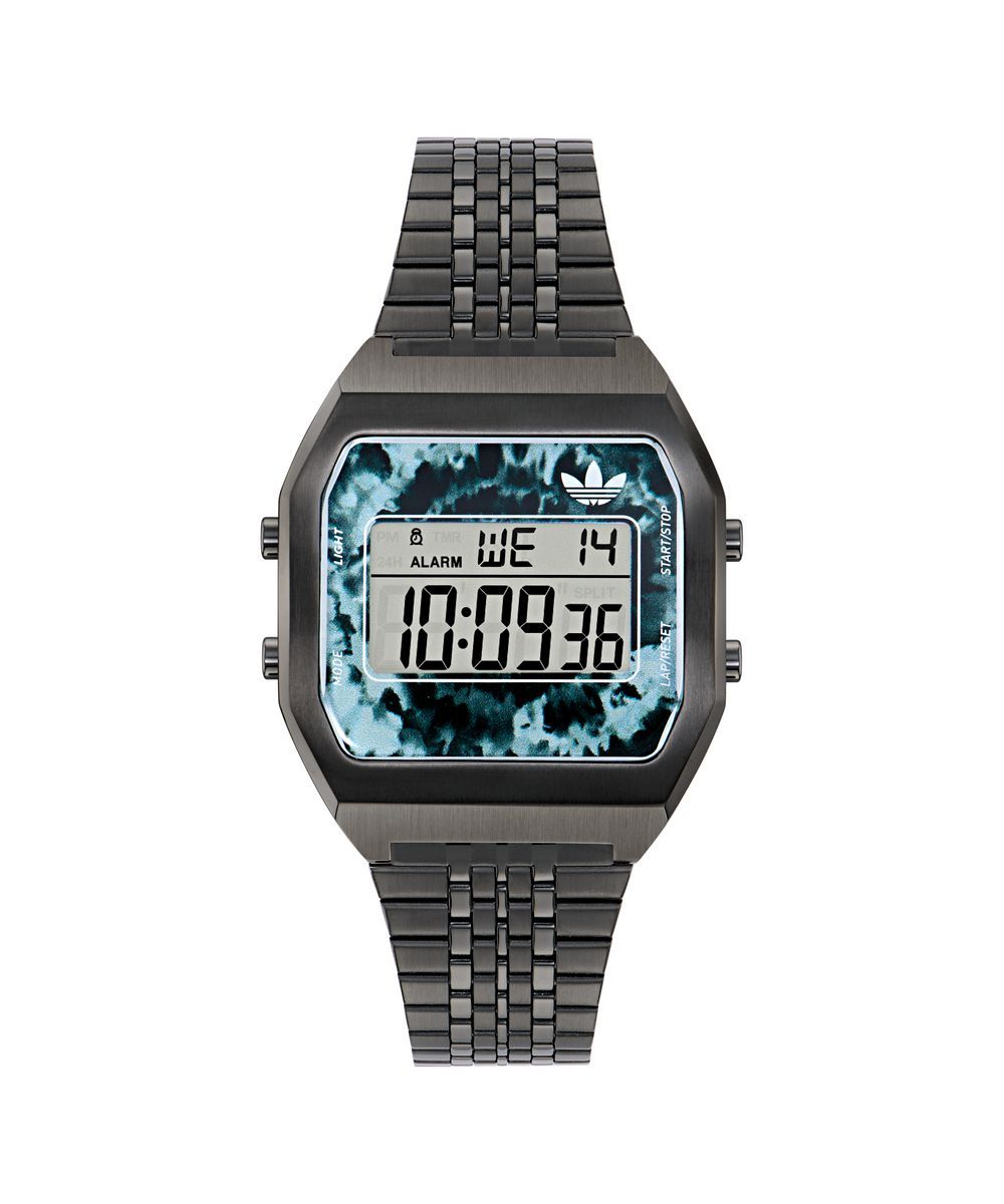 Retro-Digitaluhr mit Batik-Muster