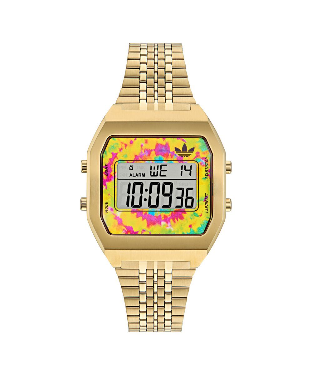 Digitaluhr mit Batik-Zifferblatt