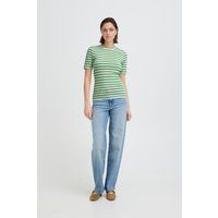 Gestreiftes Regular Fit Rundhals-T-Shirt