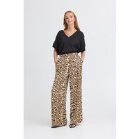 Fließende Weitbeinhose mit Leopardenmuster