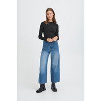 Wide-Leg-Jeans mit aufgesetzten Taschen