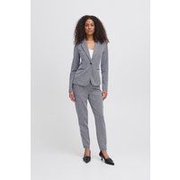 Taillierter Ein-Knopf-Blazer mit Fischgratmuster