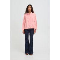 Gestreiftes Oversize-Hemd mit Kragen