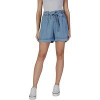 Paperbag-Denim-Shorts mit Gürtel
