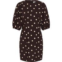 Gepunktetes Minikleid mit Puffärmeln