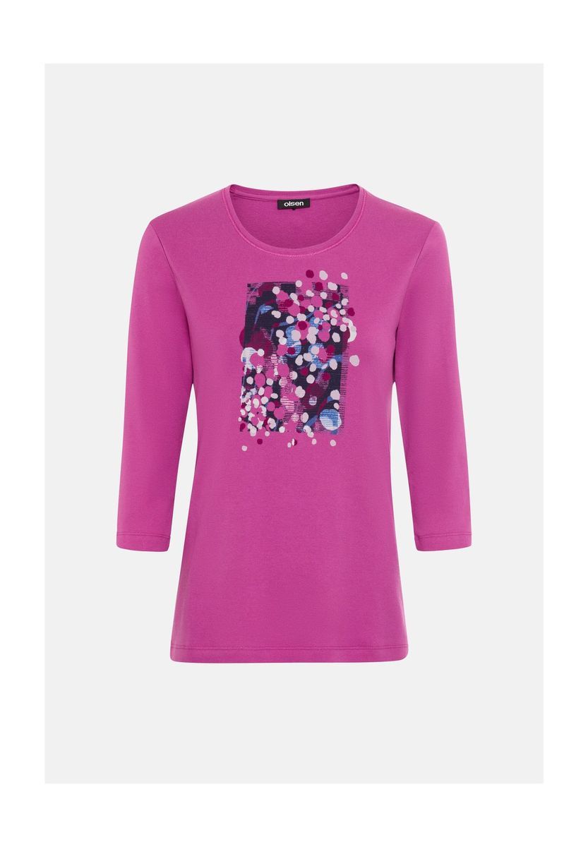 Lässiges Baumwollmischungs-Top mit Print