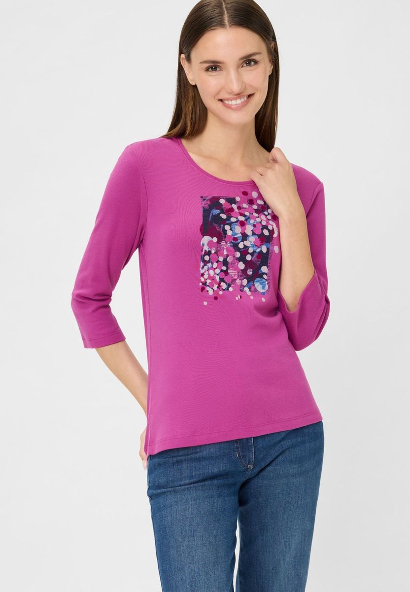 Lässiges Baumwollmischungs-Top mit Print