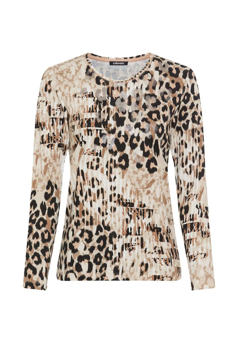 olsen Langarmshirt Edda, Baumwolle, für Damen, beige, 42