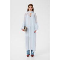 Luftiges Midikleid mit Bindekragen